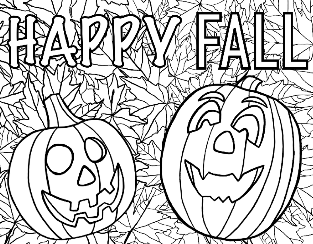 Happy Fall Coloring Printable - Life Worth the Living